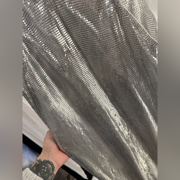 NWT Lovers & Friends X Anja Dujaković Oleema Maxi Dress Disco Silver chain y2k - Picture 7 of 9